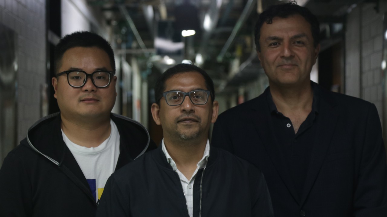Study authors Dr Junma Tang (left), Dr Arifur Rahim (centre) and Professor Kourosh Kalantar-Zadeh (right). [Credit University of Sydney/Philip Ritchie]