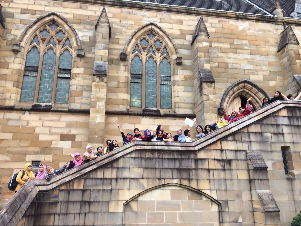 The 26 emerging female NGO leaders from Indonesia on the University of Sydney campus.