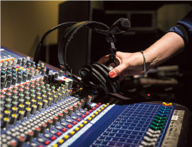Headphones and a mixing desk