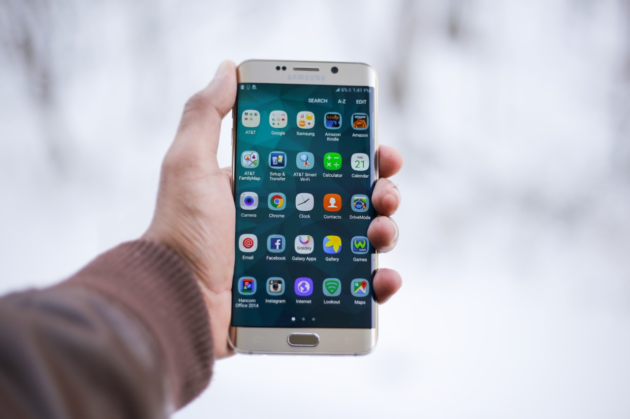 Smartphone displaying applications 