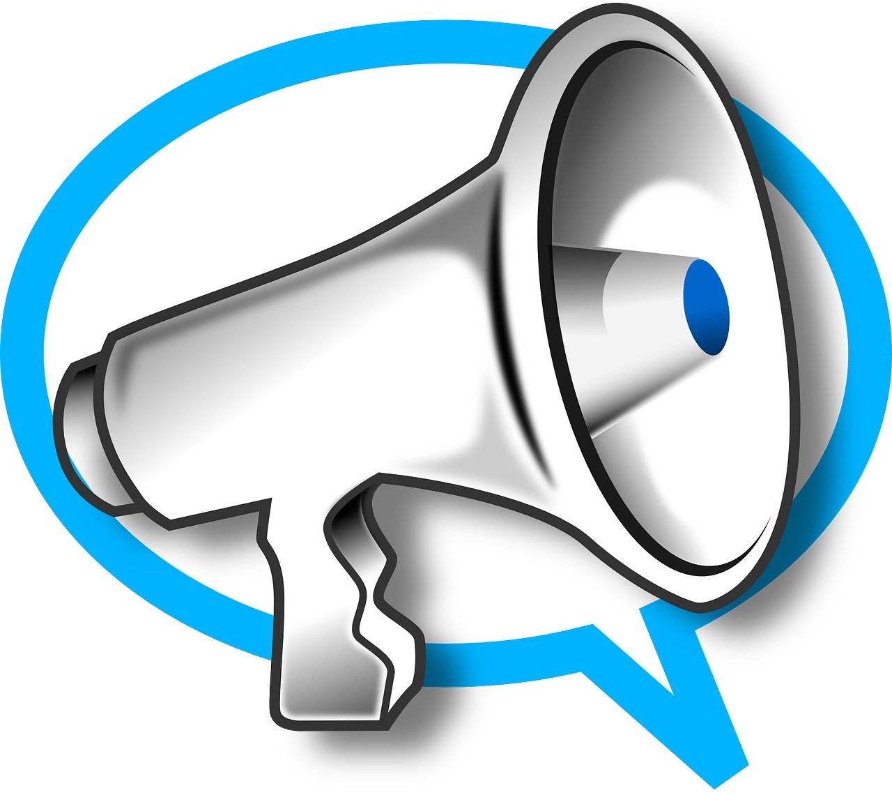 cartoon image of a megaphone