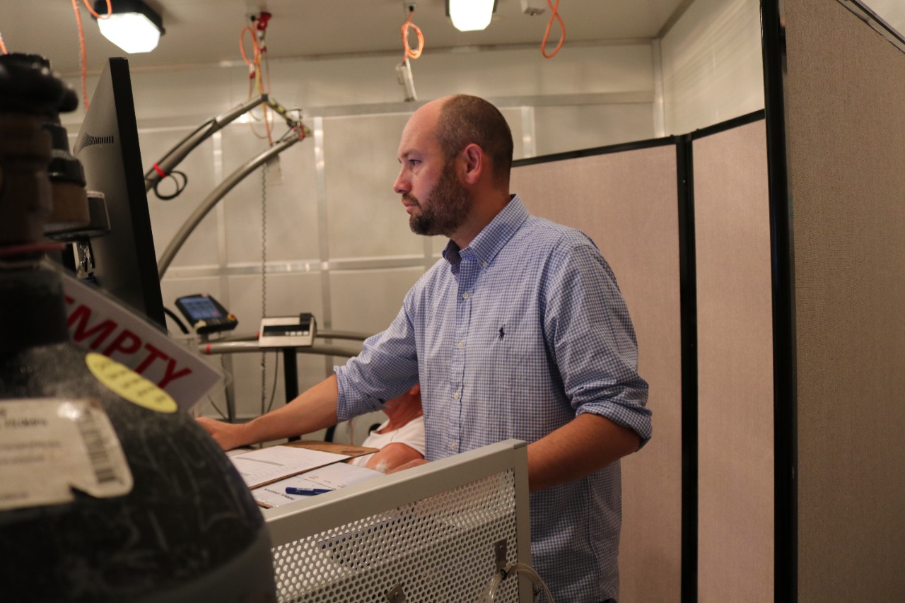 A/Prof Jay in the climatic chamber at the University of Sydney