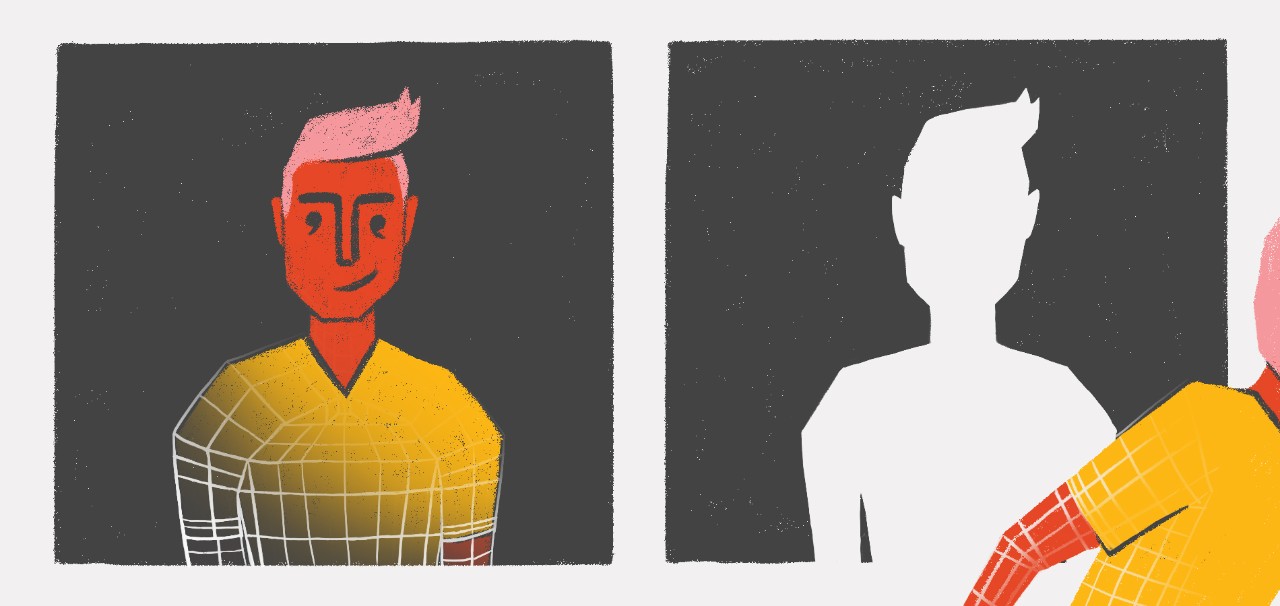 Illustration of a digital human leaving the screen