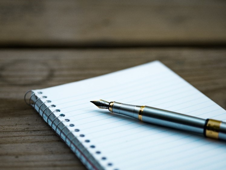 Pen on a notebook