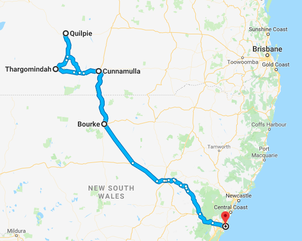 Map of where Jalal travels in google maps
