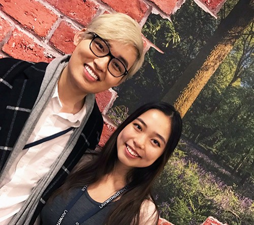 James Dong (Bachelor of Economics and Bachelor of Laws) and Sharon Yin (Bachelor of Commerce and Bachelor of Laws)