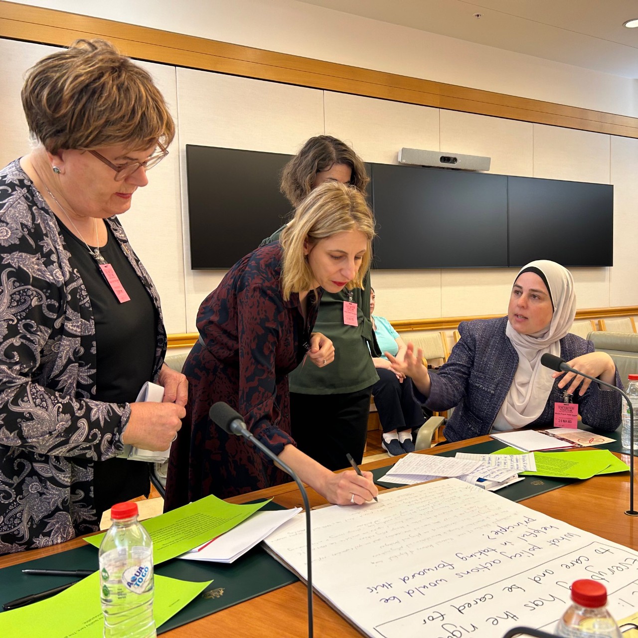 Australia Cares collaborators participate in discussion in Australian Parliament House