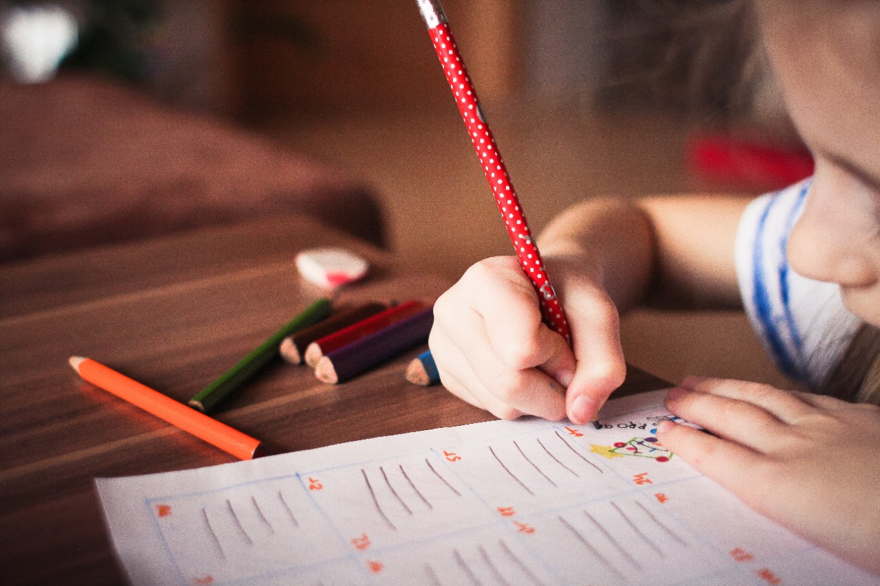 A child studies