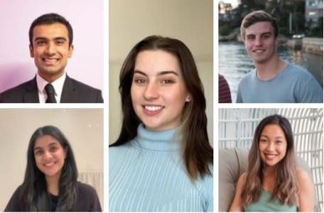 Profile shot of Matilda Langford, Audrey Thehamilhardja, Muskan Jain, Rishabh Jain, Adam Miller