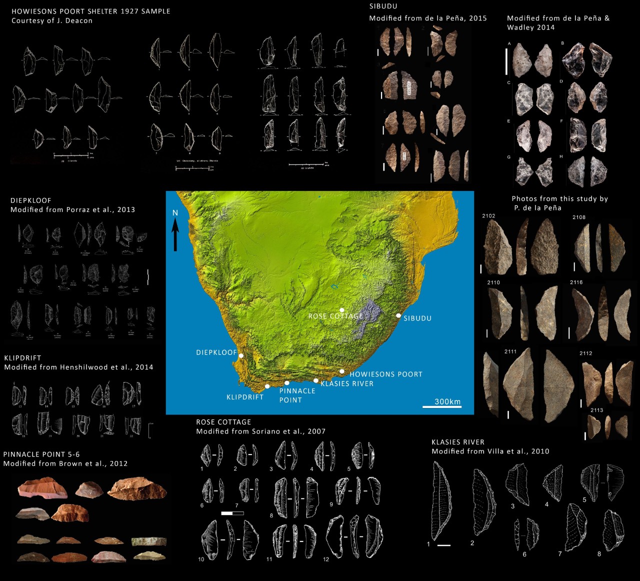photo of a map of southern Africa where the tools were found.